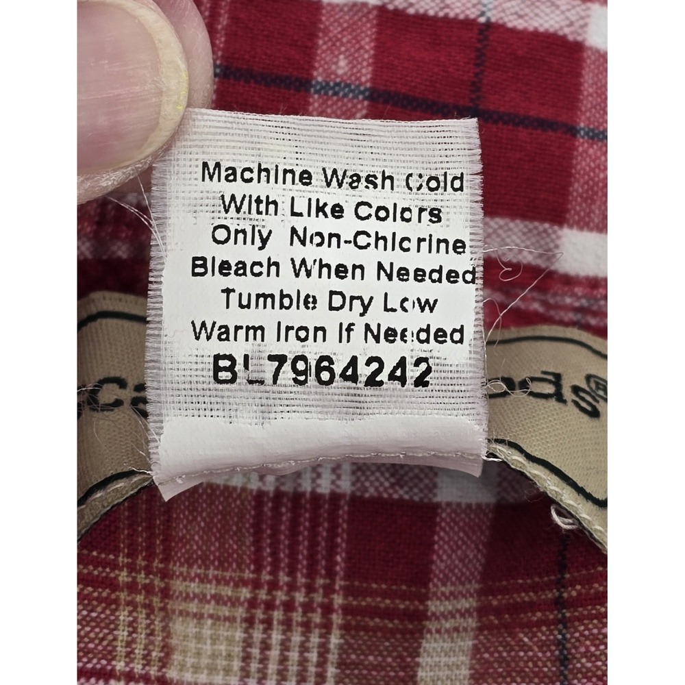 2 Vtg Scandia Woods Men's Plaid Button Down SS Shirts Sz 3XL Red Blue Seersucker - Picture 10 of 10